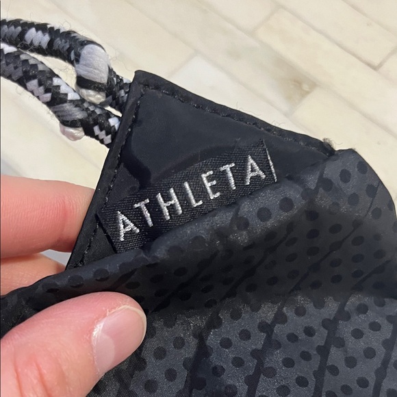 Athleta Black Patterned Drawstring Backpack - Picture 12 of 12